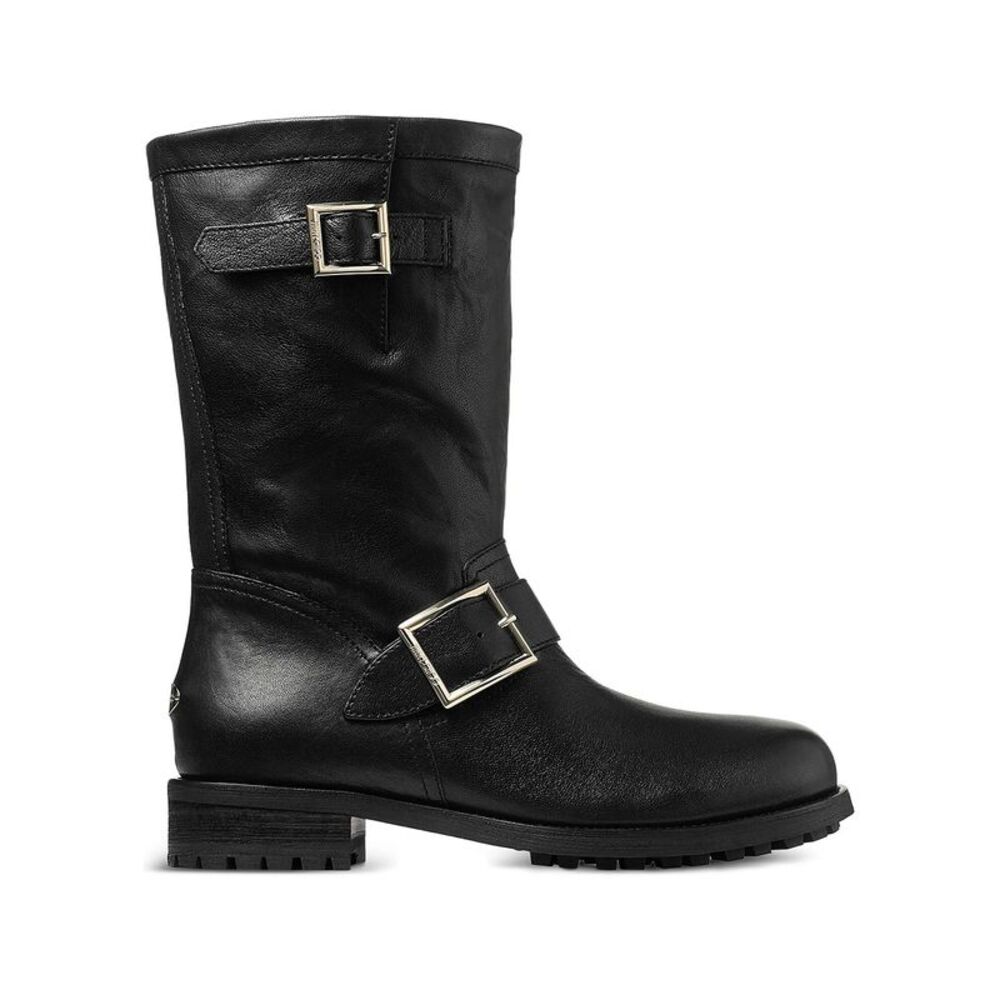 Biker Mid Leather Ankle Boots Women